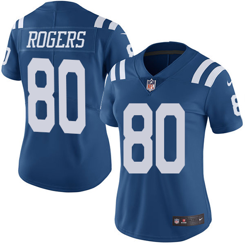 Indianapolis Colts #80 Limited Chester Rogers Royal Blue Nike NFL Women Rush Vapor Untouchable jersey->indianapolis colts->NFL Jersey